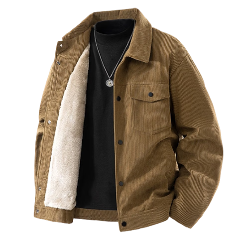 PLAYBOY Men's Cotton Jacket Autumn Winter Fleece Thickened Warm Windproof Loose Casual Coat Black XL