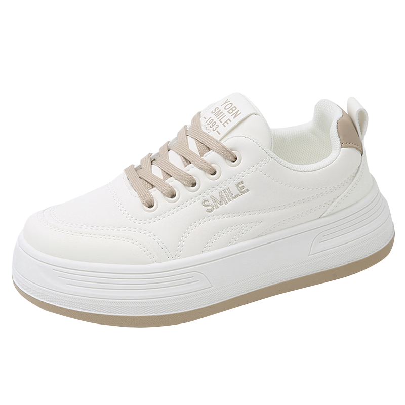 Cartelo Crocodile Casual Women's Thick Sole White Sneakers Lightweight Platform Shoes Versatile Casual Sports Shoes 1670 Mika Size 36
