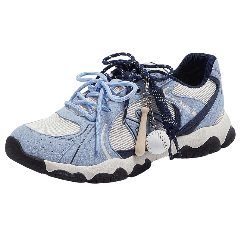 CAMEL Li Keyi Same Style Lightweight Cloud Training Shoes Women Thick Sole Casual Shoes L26S076027 Blue Size 37