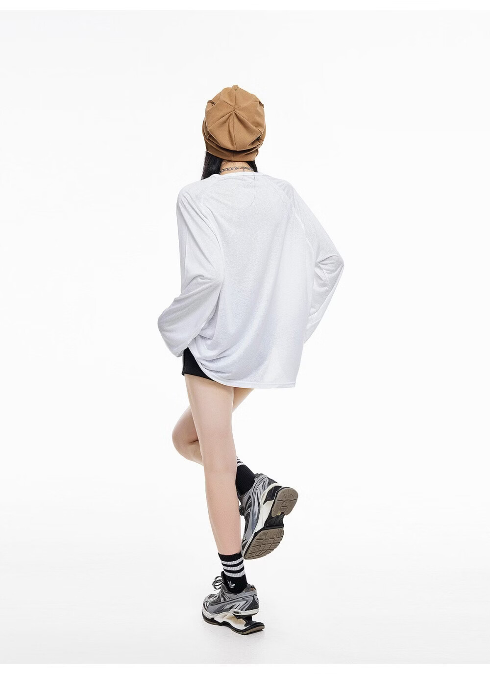 ICH MODE American Style Lightweight Cooling Physical Sunscreen Cover Shirt Women Summer New Loose Long Sleeve T-Shirt White S 32