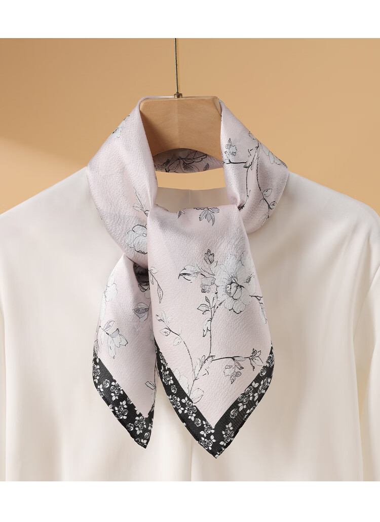 Shanghai Story 100% Mulberry Silk Square Scarf for Women Pearl Satin Gift Box Valentine's Day Birthday Gift for Girlfriend 6