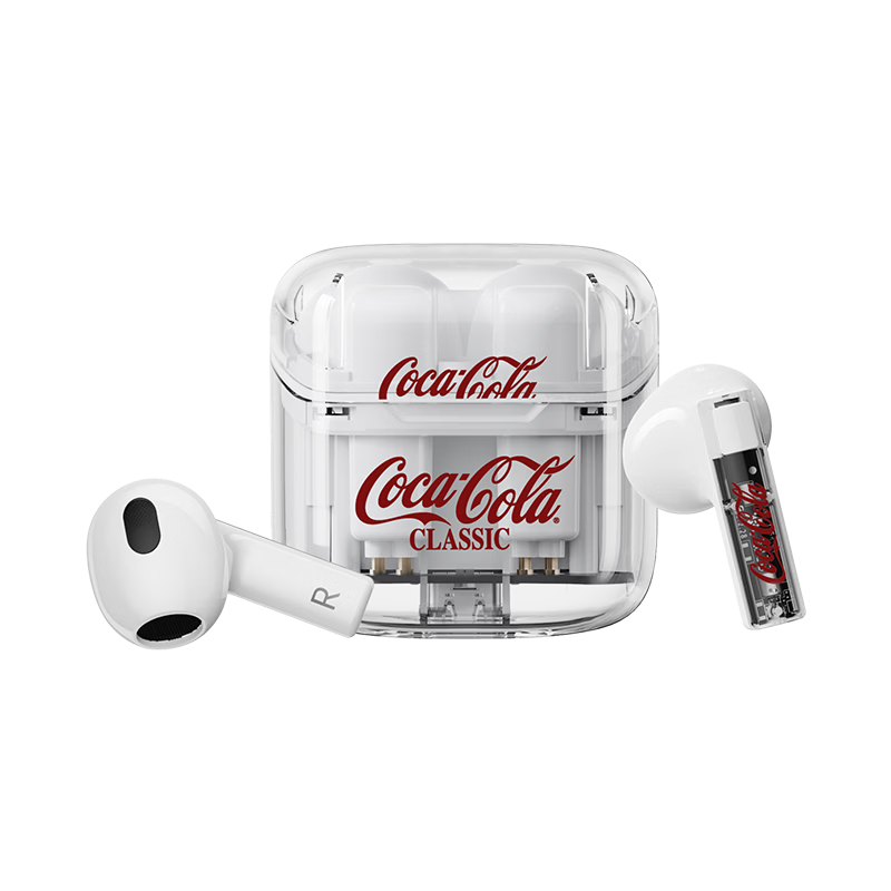 Coca-Cola T01 Bluetooth Wireless Sports Earphones Unisex Gift Noise Cancelling Semi-In-Ear Cool Headphones Long Battery Life Compatible with Apple Huawei Xiaomi