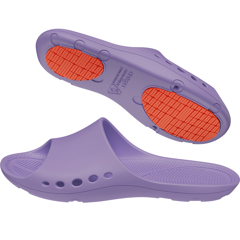 KENROLL Unisex Professional Non-Slip Lightweight Breathable Bathroom Shower Slippers Grape Purple 35-36 (230mm)
