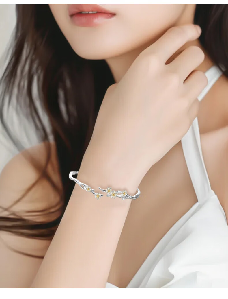 Chow Tai Fook [1000+ Stores] Moli Jasmine National Style Women's Bracelet Luxury Bangle Birthday Gift for Girlfriend 9