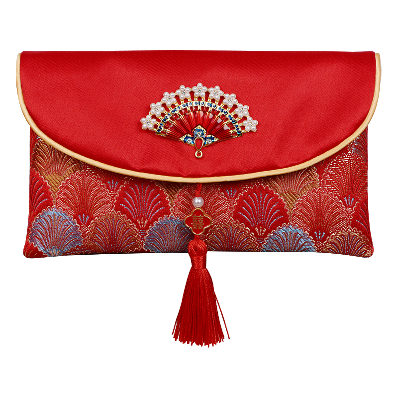 Extreme Space Wedding Red Envelope Wedding Supplies Engagement Ten Thousand Yuan Fabric Red Packet Lucky Money Envelope Large Size
