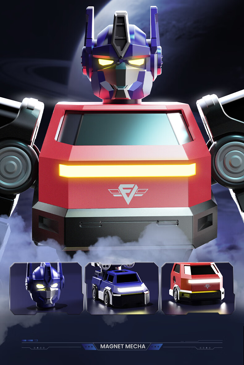 Guangduola Children's Toy 3-6 Years Magnetic Robot Transformable Building Block Model Car Boys Birthday New Year Gift 3