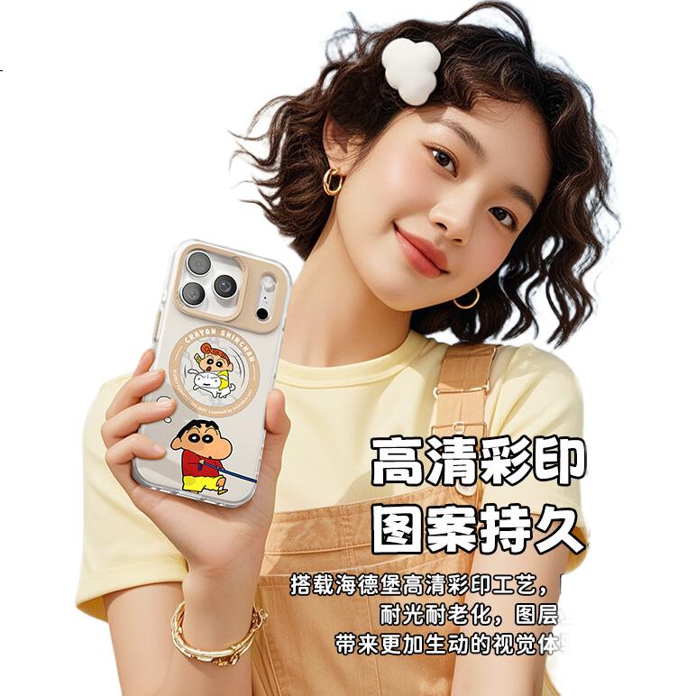 Чехол для iPhone 17 Pro ROCK Shin-Chan, ударопрочный, с защитой от отпечатков пальцев, магнитный, противоскользящий, силиконовый, прозрачный