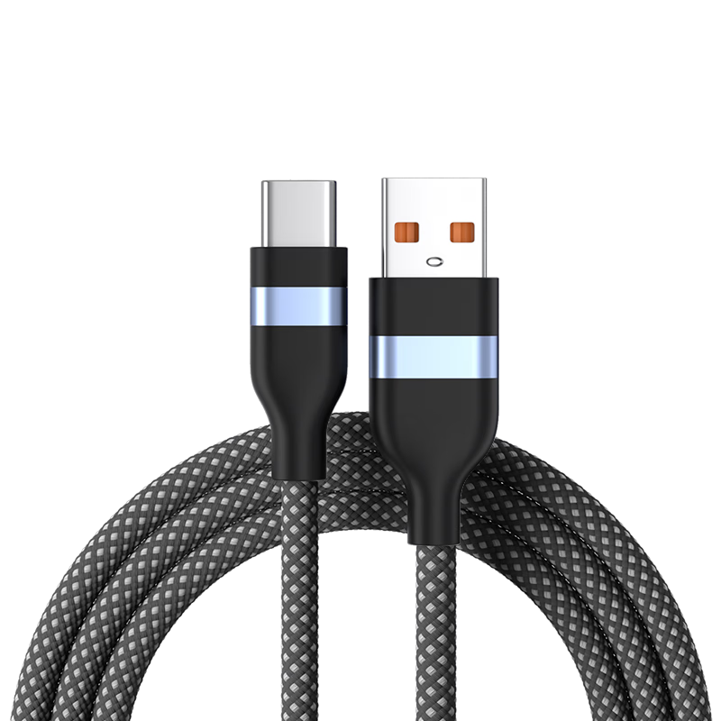 OKSJ Type-C Braided Data Cable, 6A Charging Cord, Super Fast Charging, Compatible with Huawei Mate50Pro, Xiaomi Mix2s/8/p30, Honor V10, OPPO, Vivo Smartphones