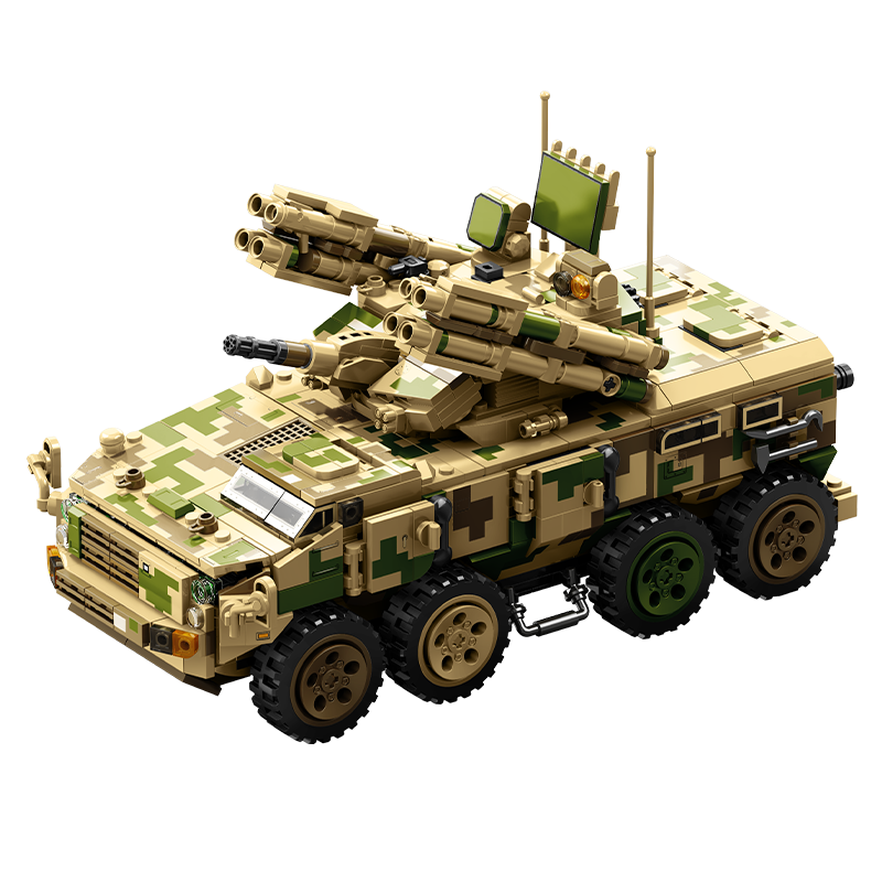 Sembo Block Military Assembly Toy 625E Anti-Aircraft Vehicle Model Tank Figurine Boys Birthday Gift