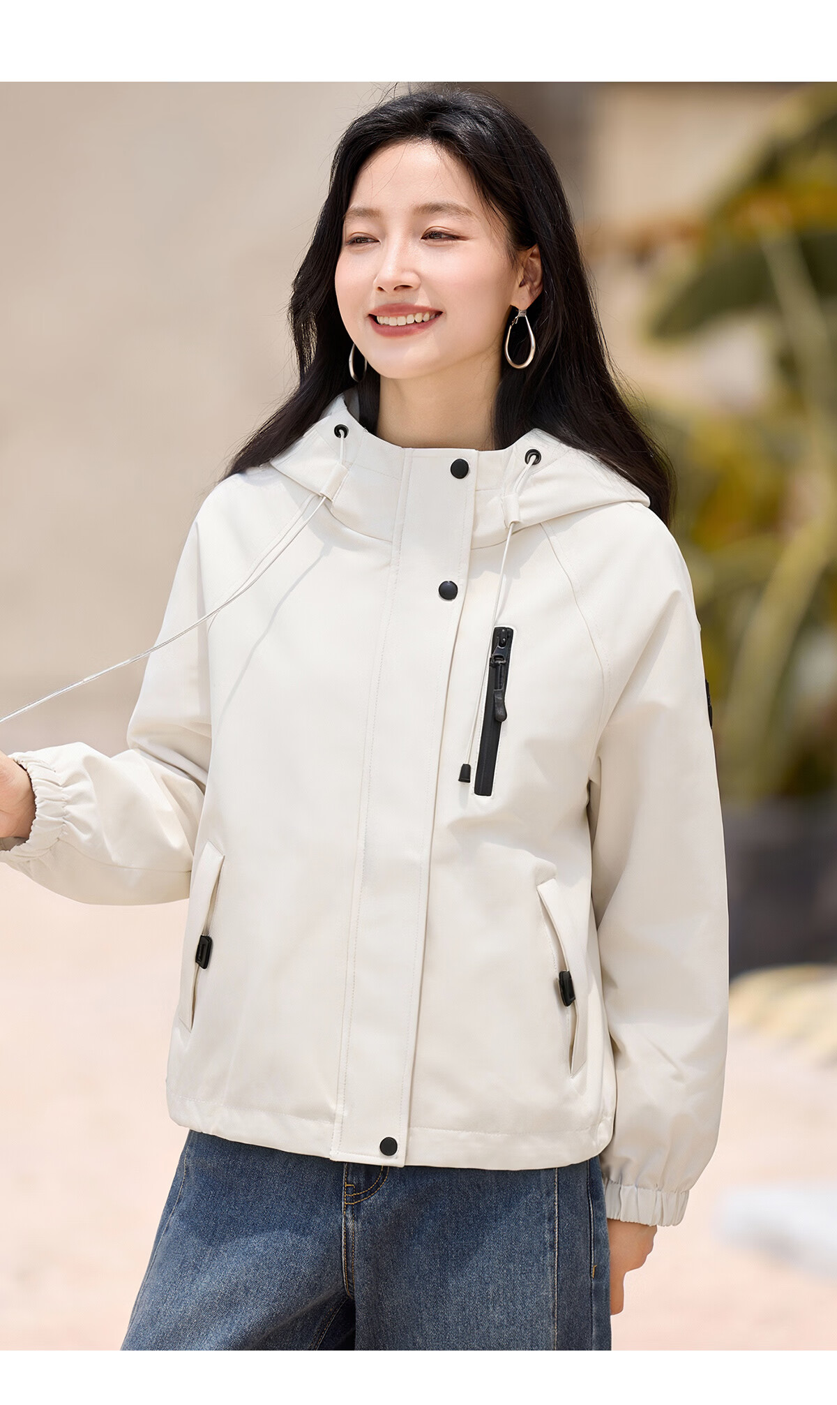 Chushen Spring and Autumn Short Jacket Women Fashion Stand Collar Drop Shoulder Loose Casual Jacket Top S53D049 25