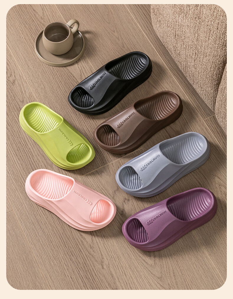 She Enjoy EVA Unisex Simple Thick-Soled Home Bathroom Shower Slippers 16