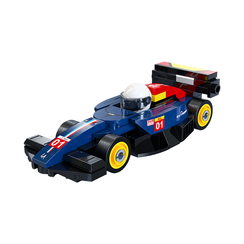 CaDA F1 Racing Car Model Eight Mini Circuit Racing Building Blocks Boys Easy Assembly Kids Birthday Gift