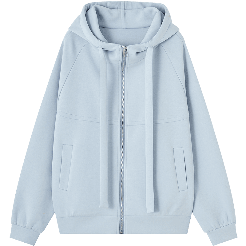 Demana [Soft Air Layer] Spring Korean Style Hooded Drop Shoulder Loose Drawstring Seamed Pocket Petite Women's Jacket