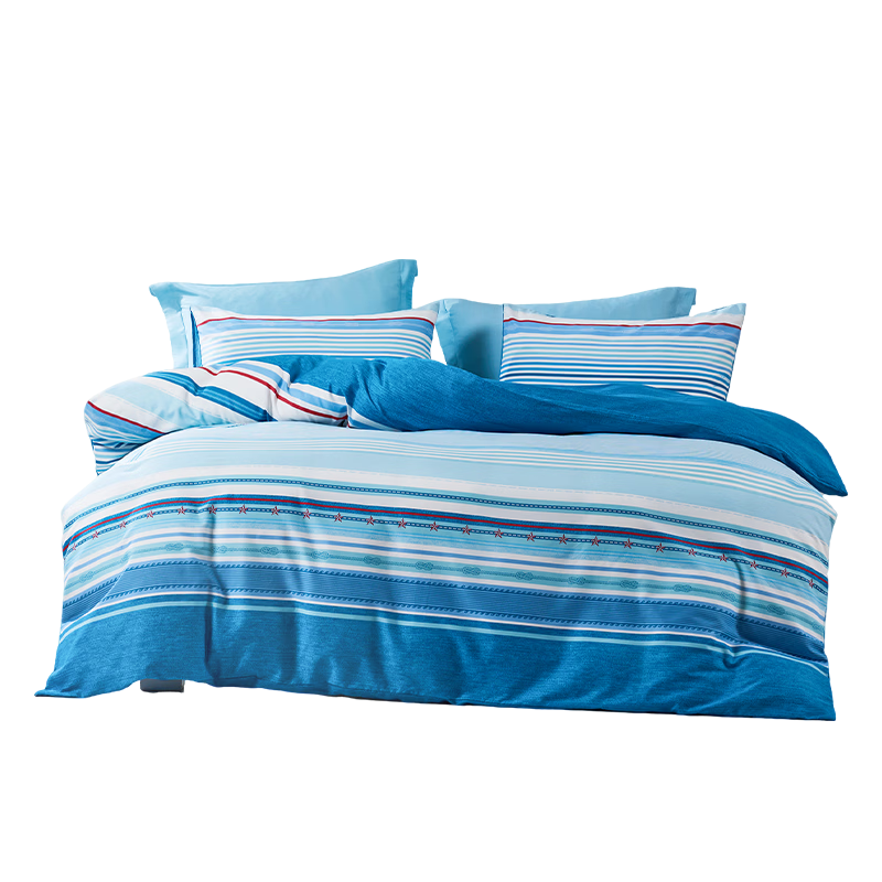 FUANNA Bedding Set, 100% Pure Cotton, Unisex Bed Sheet And Duvet Cover, King Size Striped Set, 230×229cm