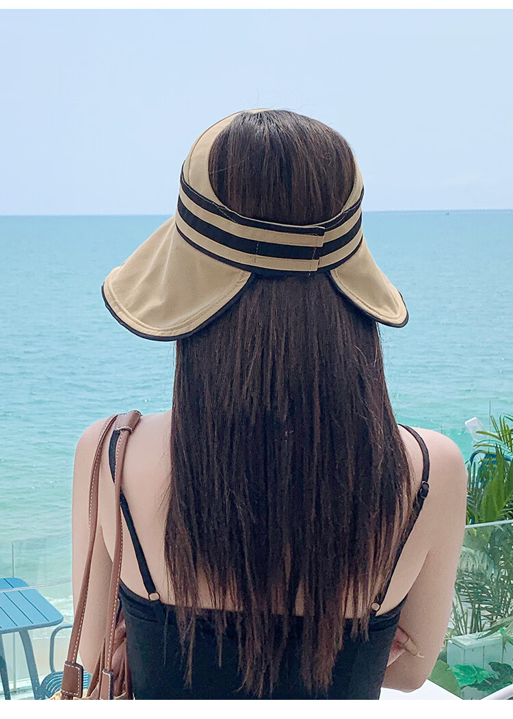 Zhenxiang Women's Large Brim UV Protection Sun Hat Summer Spring Open Top Face Slimming K185 8