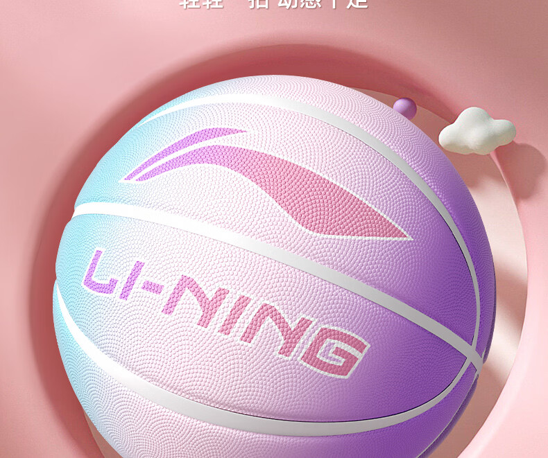 Li-Ning Kids Basketball Size 5 Outdoor Cement Court Wear-Resistant Non-Slip Training Youth Size 5 Basketball 10