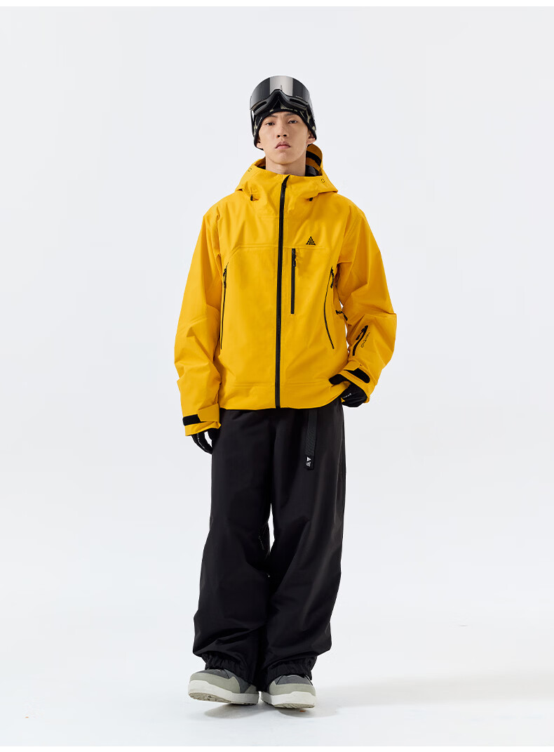 Nan En [Ice Dome] 25 New Professional Waterproof Warm 3L Ski Jacket P Cotton RECCO Ski Coat Sea Pine Yellow XS 28