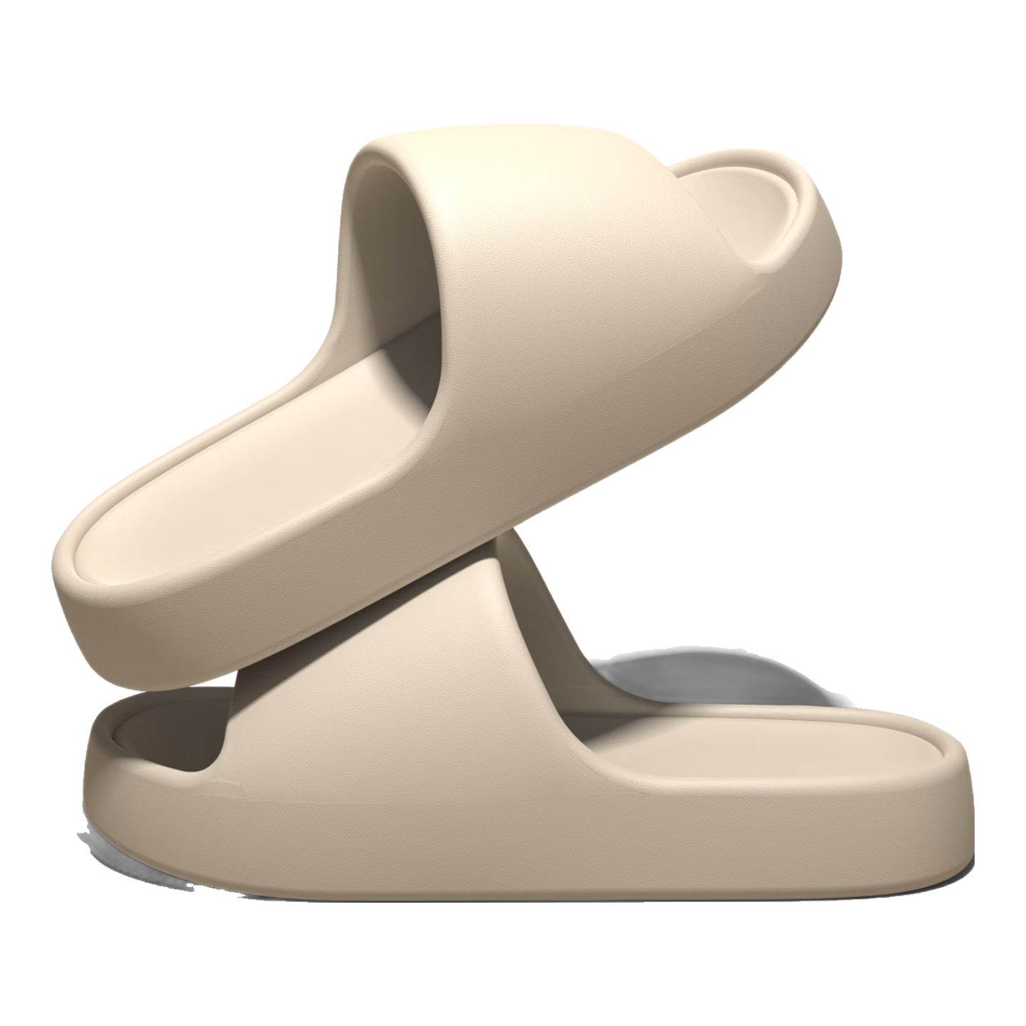 Qiumuxi Men's EVA Non-Slip Soft Thick Sole Home Slippers Couple Bathroom Women's Sandals Khaki Size 36-37