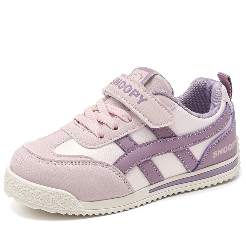 SNOOPY Kids' Shoes 2026 Spring Lightweight Sports Shoes Boys and Girls Soft Sole German Training Casual Shoes 0004 Pink/Lavender Size 34