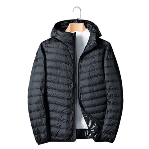 Pierre Cardin Men's Down Jacket Winter Coat Lightweight Hooded Warm Trendy Fashion Loose Fit Black 3XL