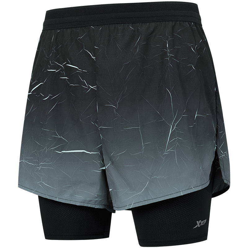 Xtep 2000KM PRO Men's Running Shorts Fake Two-in-One Breathable Quick-Dry Sports Training Five-Point Pants