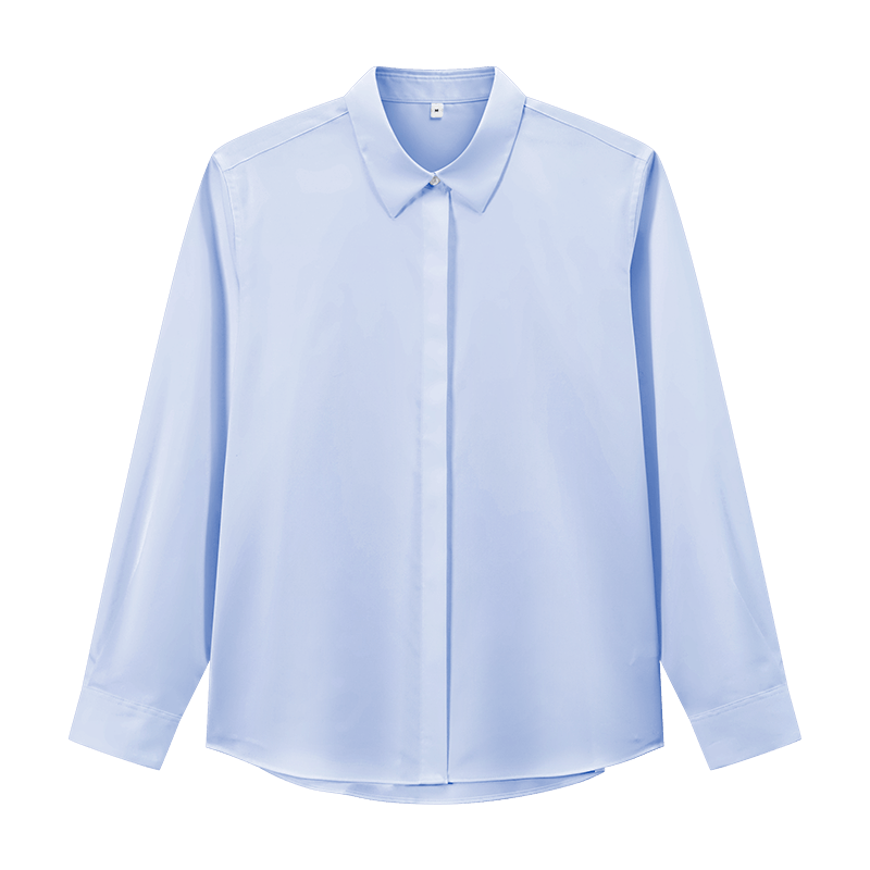 JD Jingzao 100-Count Cotton Women's White Shirt Long Sleeve Business Spring New Blue Long Sleeve L
