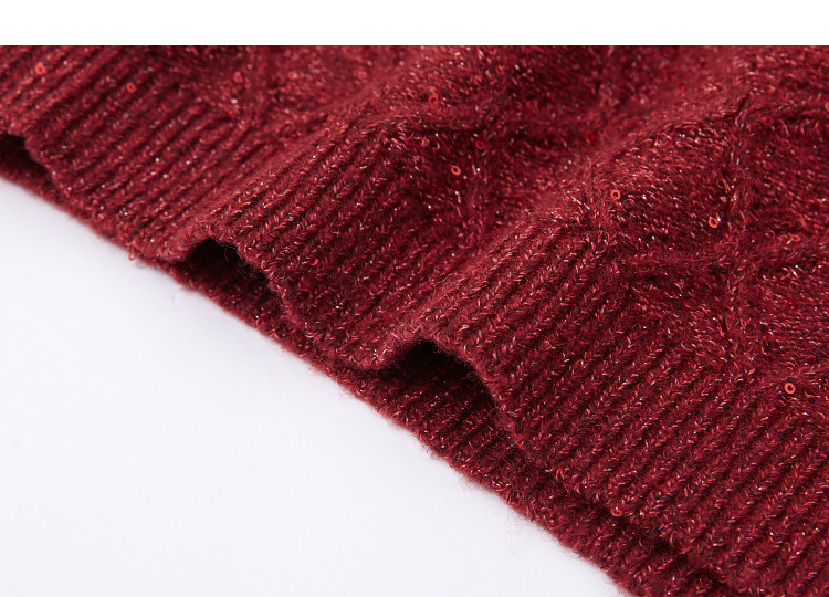 Demana Warm Rhythm Double Festival Autumn Winter French Style Sequin Cardigan Diamond Jacquard Round Neck Slim Knitwear Women High-End 16