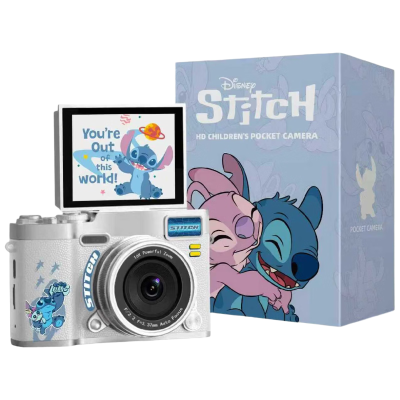 Disney Children's Camera CCD Alternative Student Digital Camera Entry-Level Camera Travel Photography Toy Birthday Gift Box X2 Stitch