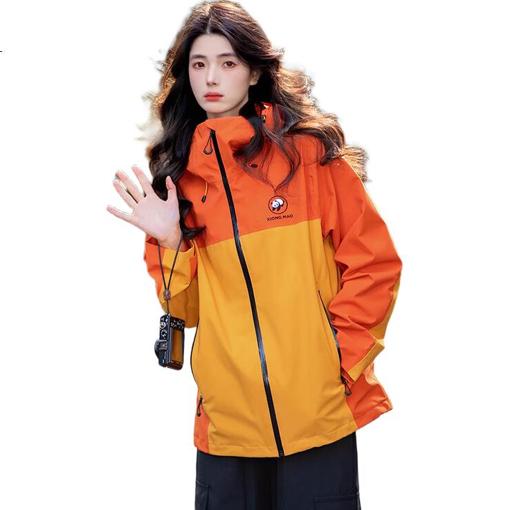 CAMEL Panda Collaboration Outdoor Waterproof Windproof Mountaineering Jacket Unisex A35BA18158 M