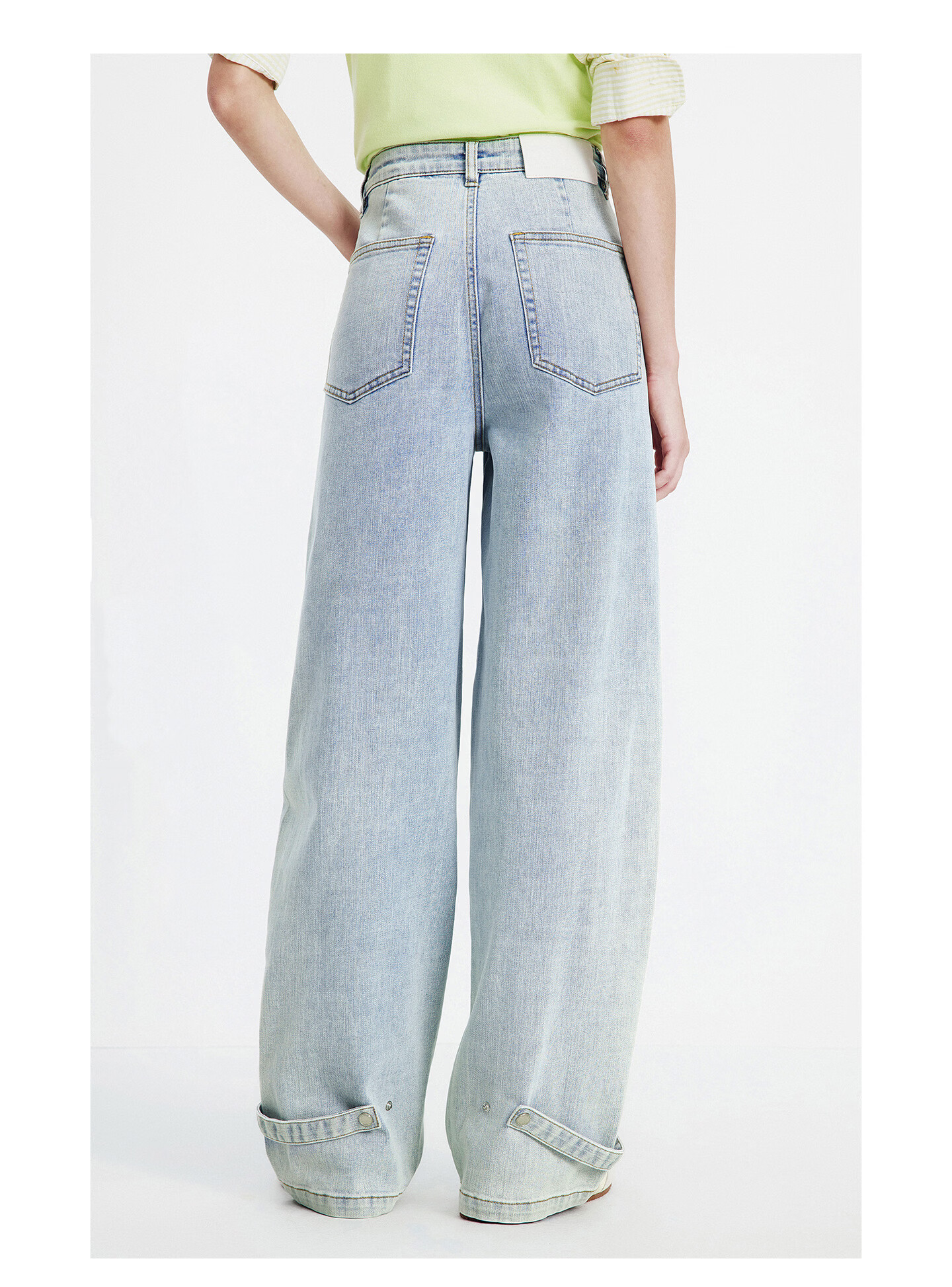 Navigare Italy Small Sailboat 26th Spring Summer New Skin-friendly Wide-leg Denim Workwear Cargo Pants 2312576503 13