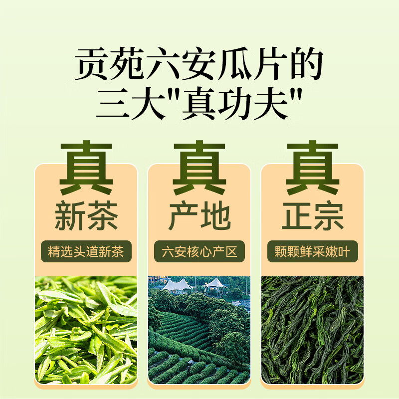 贡苑绿茶六安瓜片250g新茶春茶头采高山正宗安徽散装茶叶自己喝
