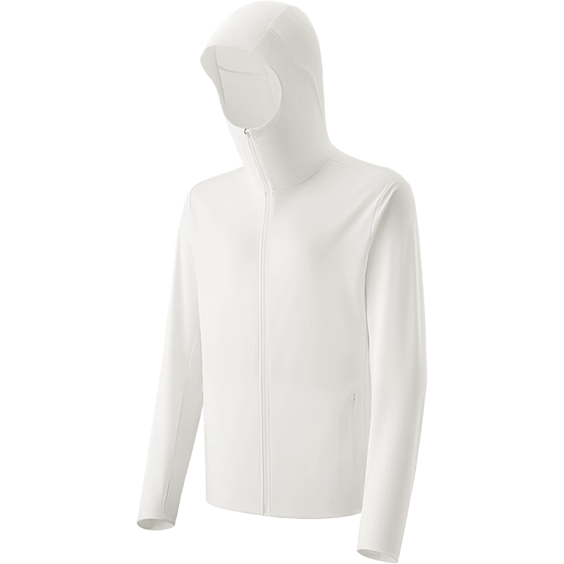 Beneunder Men's Sunscreen Jacket UV Protection Ice Silk Cooling Quick-Dry Breathable Fishing Coat AL017 Frost White XL