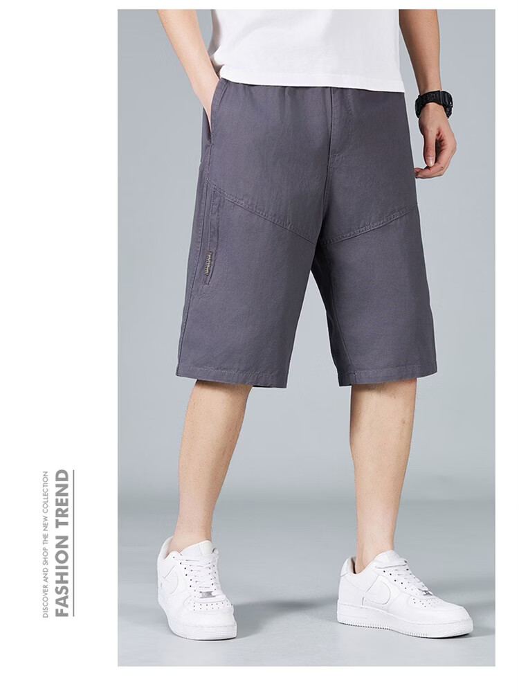 RED DRAGONFLY Men's Summer Thin Cotton Casual Fashion Cool Comfortable Breathable Versatile Army Green Capri Shorts XL 20