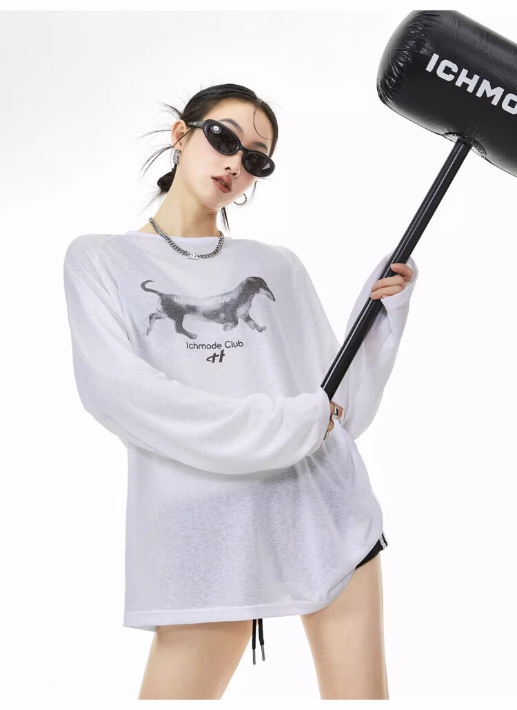 ICH MODE American-Style Physical Sun Protection Long-Sleeve T-Shirt, Thin Cool-Feeling Cover-Up for Women, Spring And Summer New Loose Top, Pink, L 18