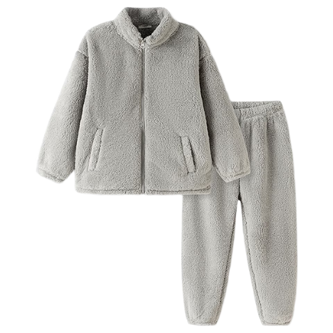 Balabala Kids Pajama Set Boys 2025 Winter New Thick Coral Fleece Girls Homewear Comfortable Trendy