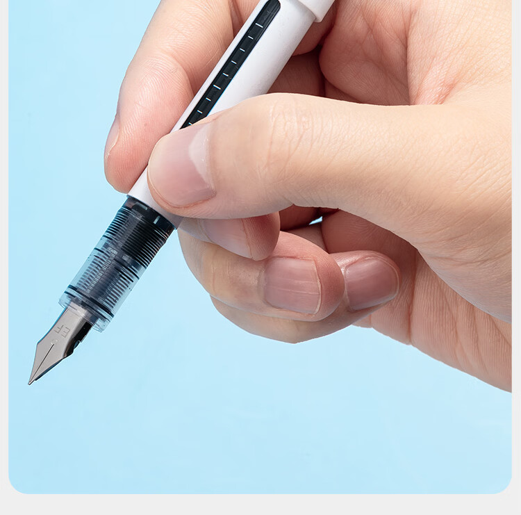 JD Jingzao Direct Liquid Cartridge-Free Fountain Pen EF Nib 0.38mm Blue 6-Pack for 3rd-6th Grade Elementary Students Calligraphy Practice 10