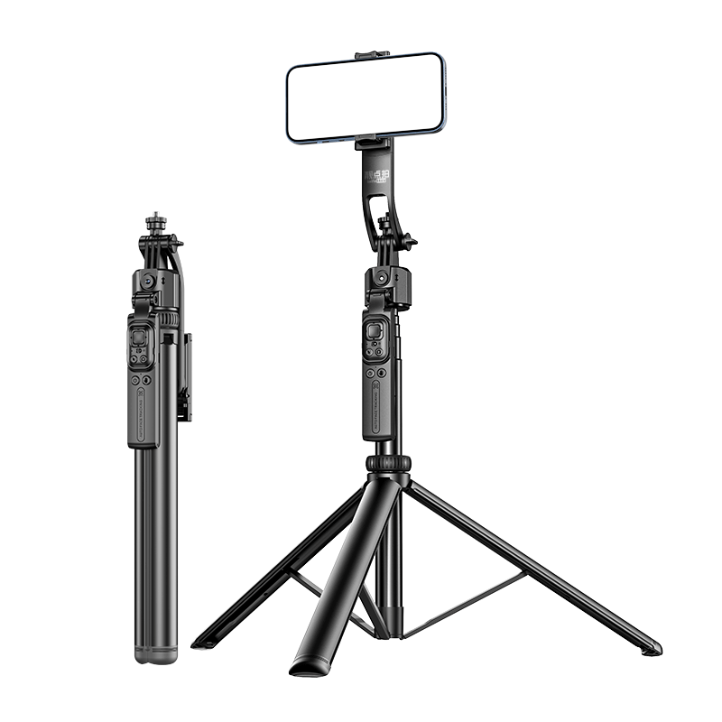 SelfieShow [AI Follow] All-In Selfie Stick, 2026 New Model, 360-Degree Rotating Floor Tripod, Handheld Live Streaming Selfie Device, Live Streaming Equipment, Suitable for DJI Pocket 3