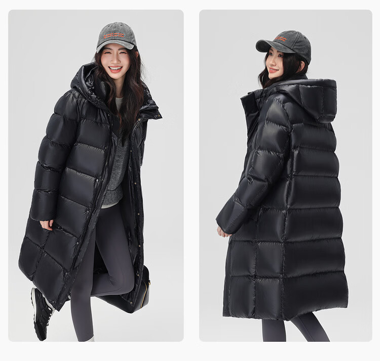 SNOWFLYING Obsidian Goose Down Hooded Thickened H-Style Down Jacket Recommended by Cheng Yi 6