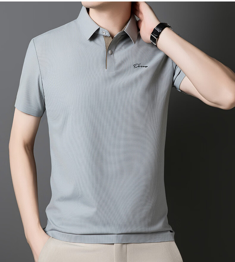TUCANO Men's Short Sleeve Polo Shirt Summer Breathable Business Collar Casual Ice Silk Quick-Dry Top 11