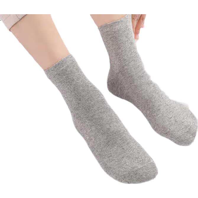 Etravel Disposable Mid-Calf Socks Unisex Travel Wash-Free Daily Use Sweat-Absorbing Breathable Sports Socks Gray 20 Pairs Pack