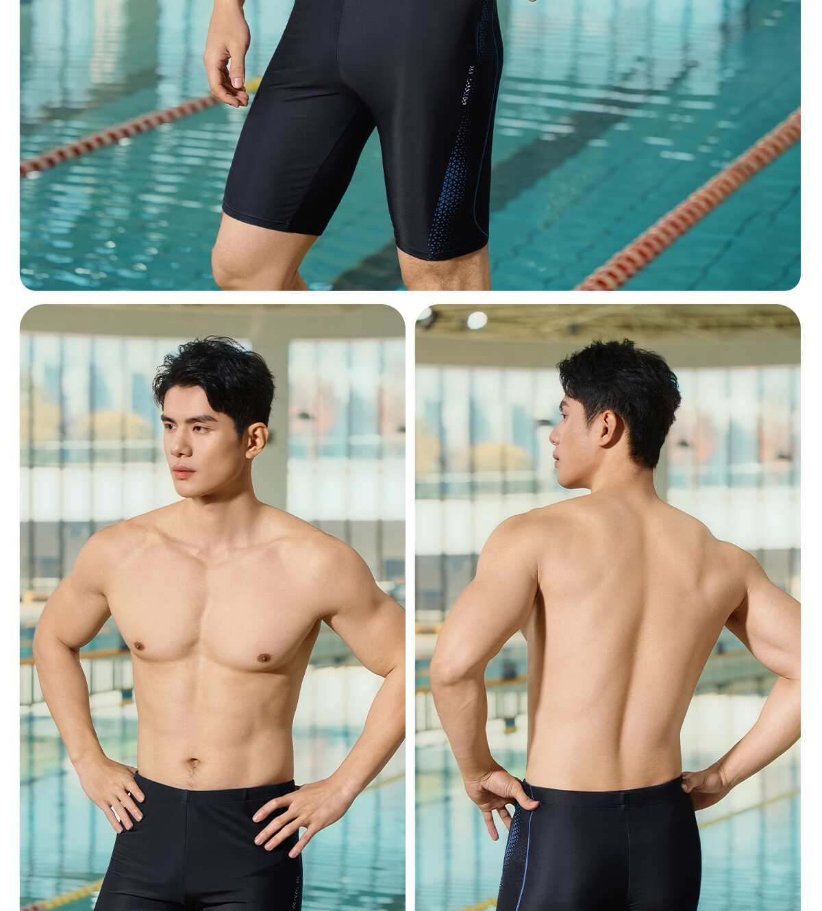 361° Men's Swim Trunks Large Size Long 5-Inch Professional Quick-Dry Chlorine-Resistant Swimwear 17