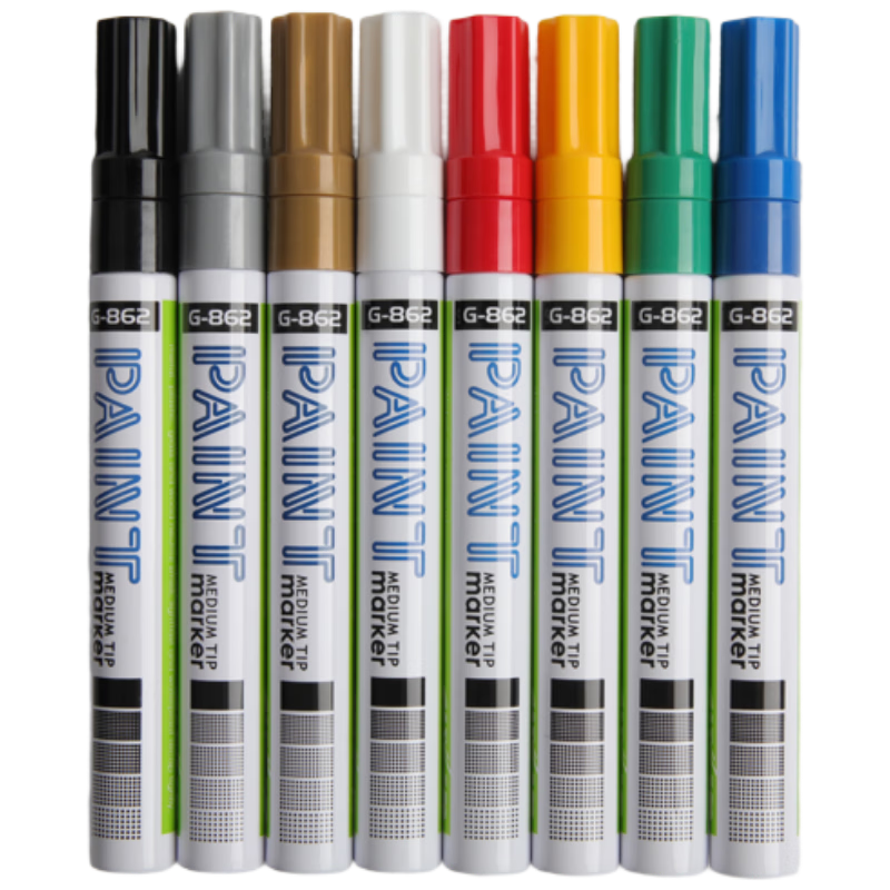 UBILI Waterproof Oil-Based Paint Marker Pen DIY Graffiti Tire Industrial Metal Touch-Up Paint Pen 3-Pack 5201 Silver