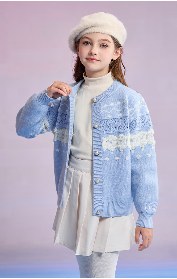 Disney Red Children's Sweater Girls Baby Autumn Winter New Knitted Cardigan Girls New Year Outfit 5