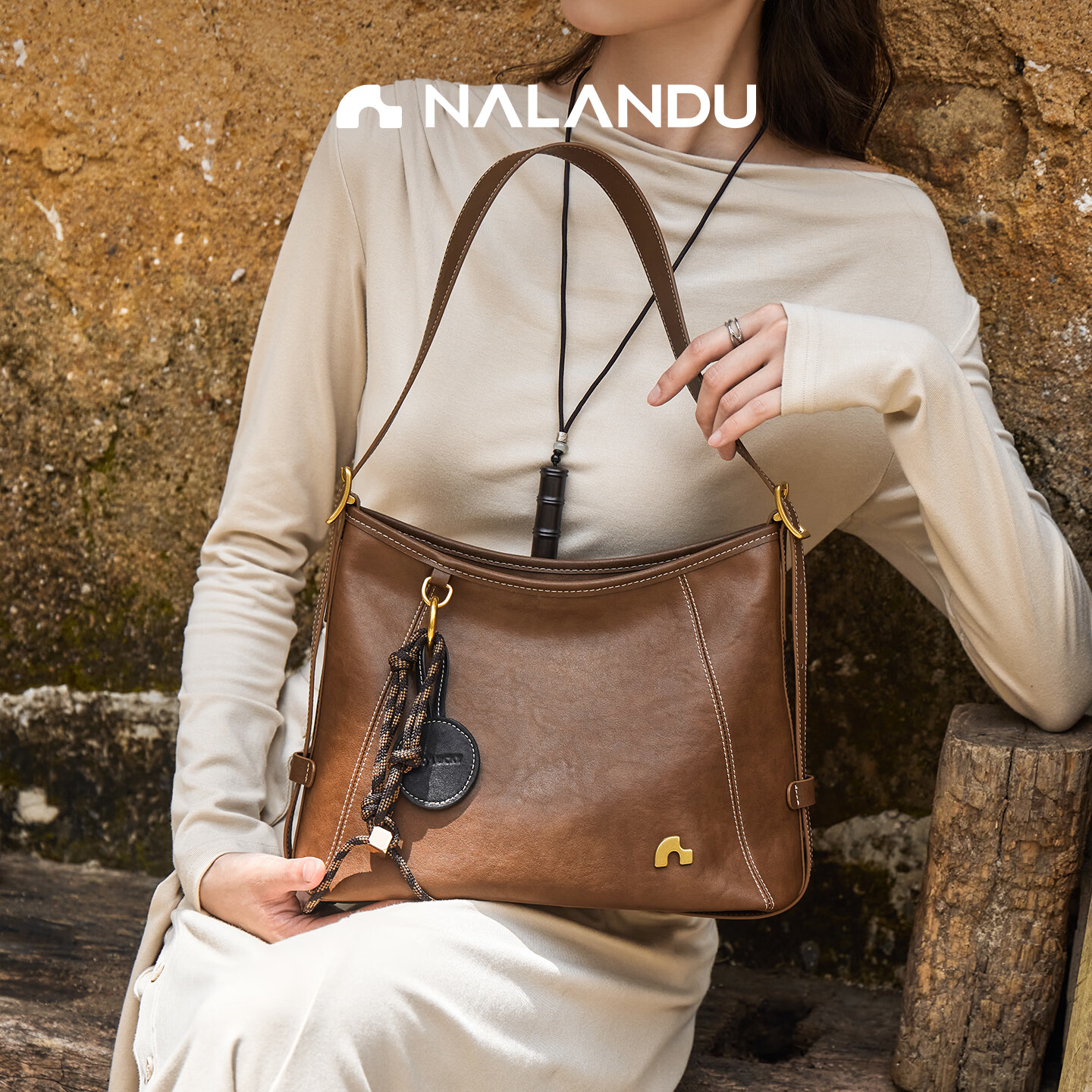 Nalandu Mao Xiaotong Style Women's Bag 2025 New Cowhide Tote Bag Commuter Gift for Girlfriend Birthday New Year