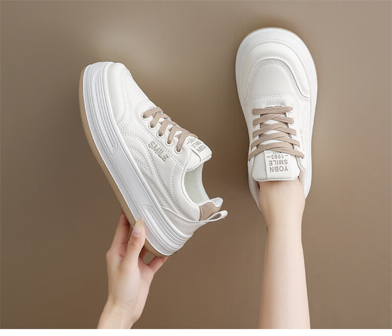 Cartelo Crocodile Casual Women's Thick Sole White Sneakers Lightweight Platform Shoes Versatile Casual Sports Shoes 1670 Mika Size 35 4