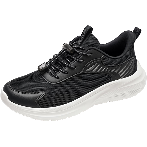 Zulijian Elderly Shoes Middle-aged and Senior Casual Lightweight Walking Shoes 26113006T Black Men Size 44