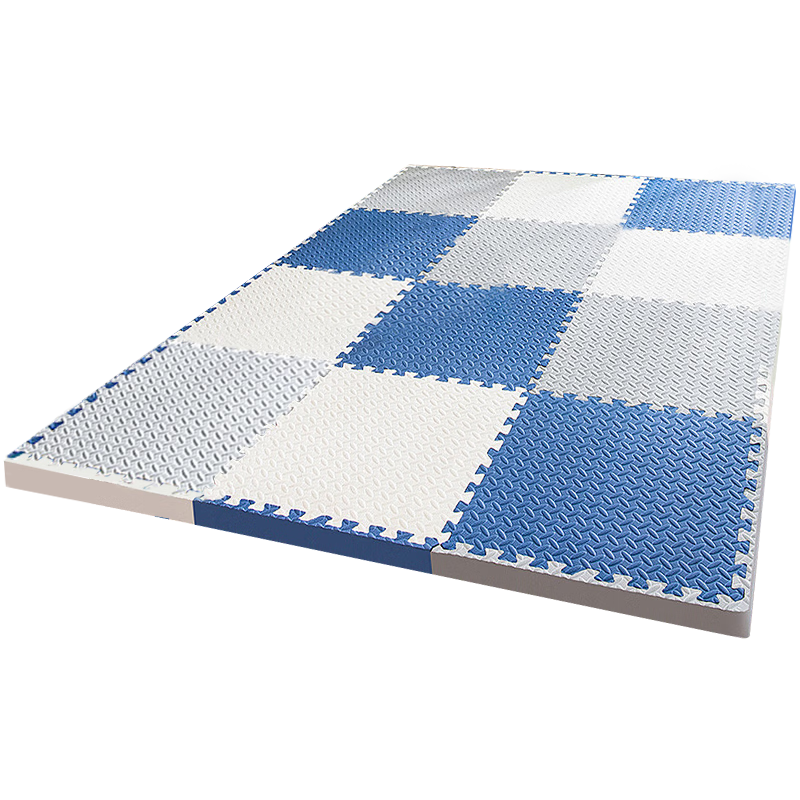Ledi Baby Interlocking Crawling Mat 60*60CM, Infant Play Mat 2CM Thick Non-Slip Mat, Children's Bedroom Floor Mat, Blue White Gray