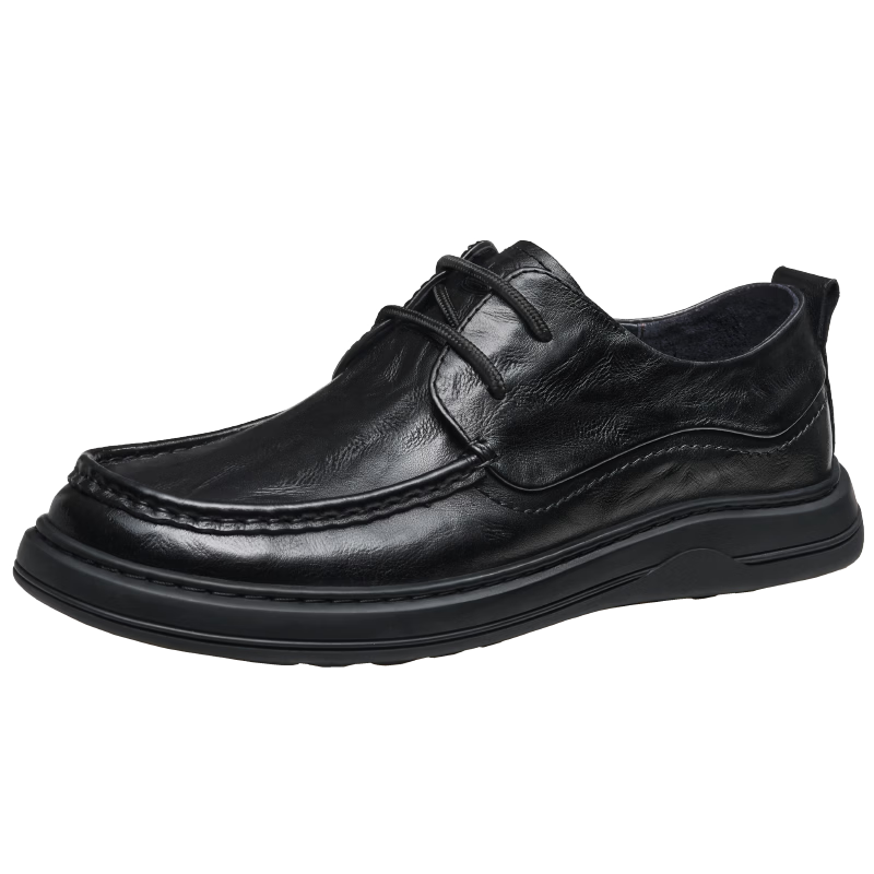 CAMEL Leather Lace-up Business Derby Shoes for Men P16S155008 Black Size 40 Father's Day