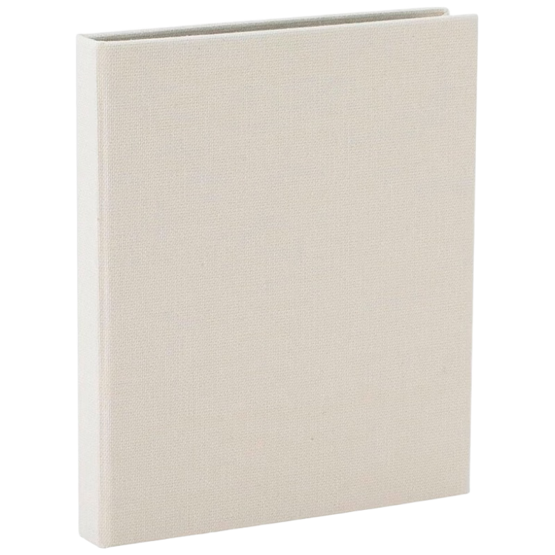 Nakabayashi NCL Fabric Photo Album 6x4.7 Inch Insert Style Storage Book Family Memory Album 24 Pages 6 Inch Vertical White