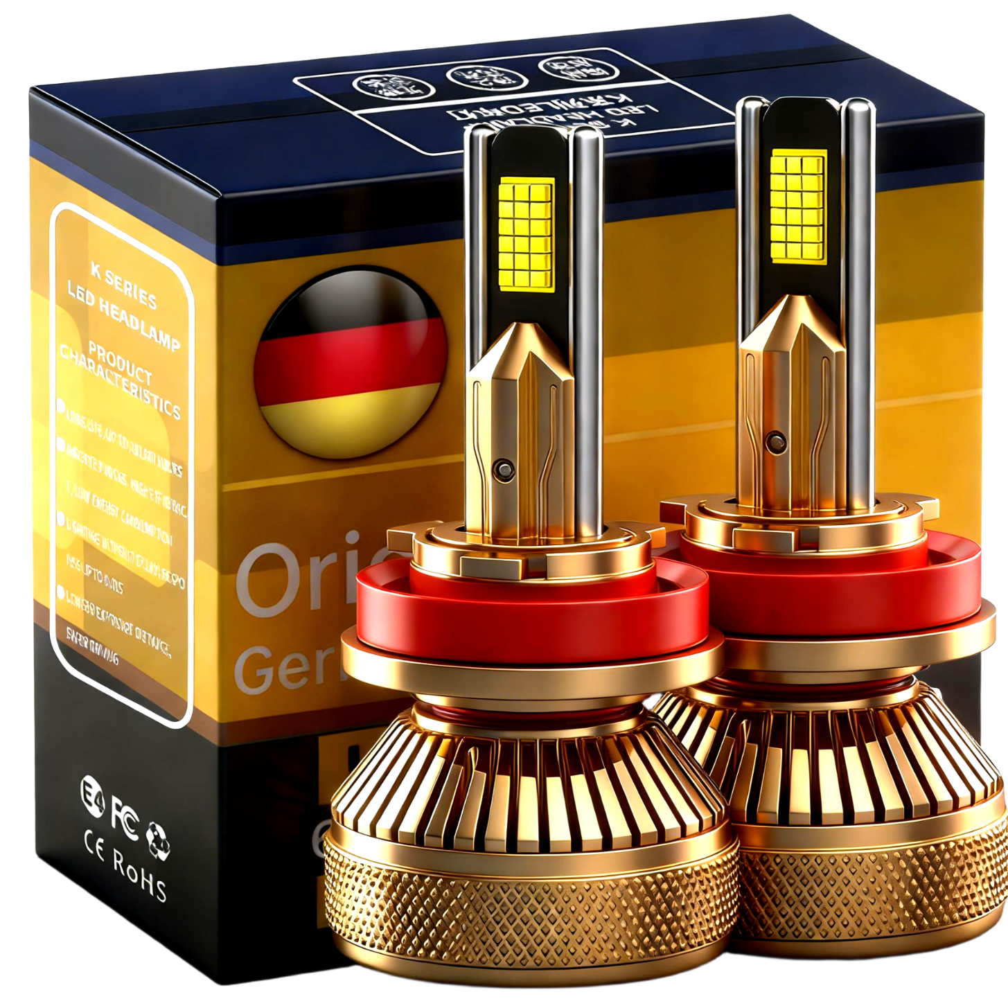KEPUSHI Automotive Double Light Lens LED Headlight H8 Bulb H9 High And Low Beam Integrated Headlight, High Beam And Low Beam Car Front Headlight